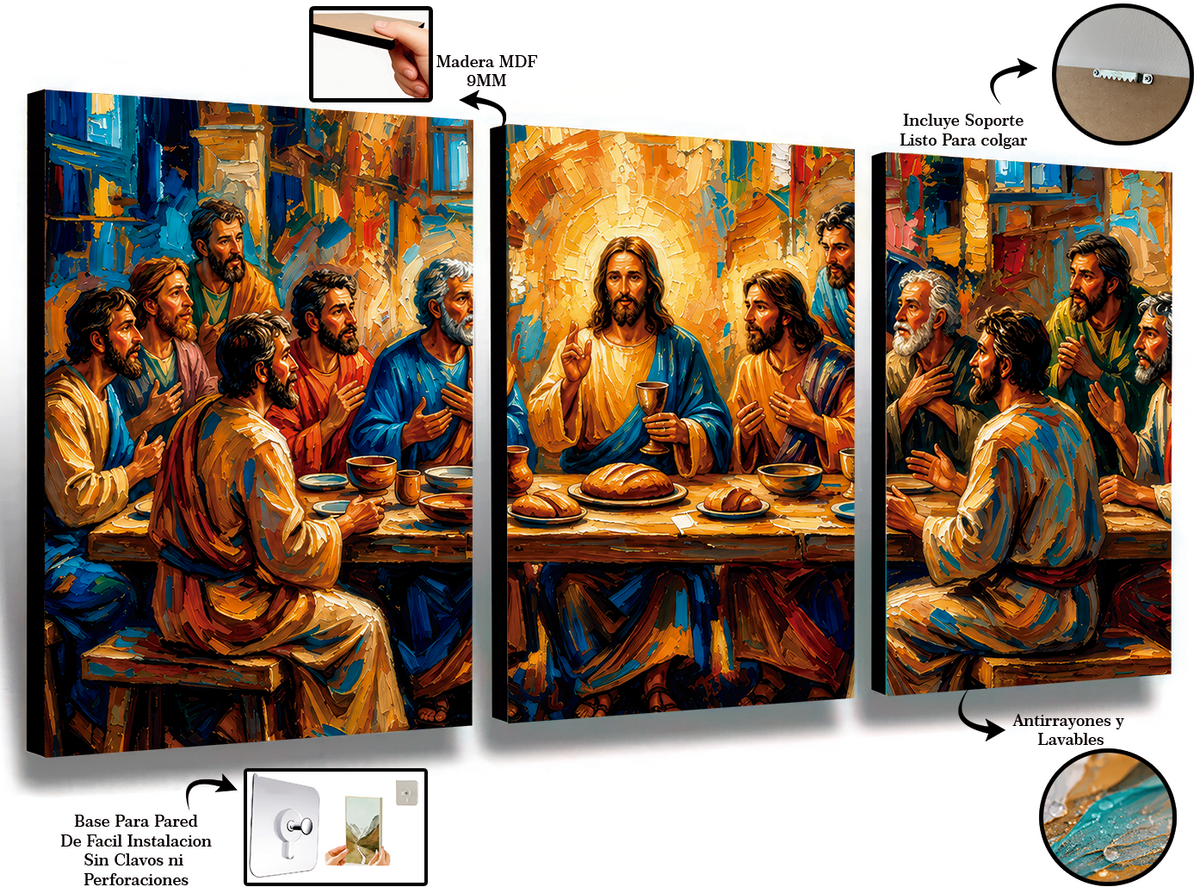 Última Cena - Cuadro Decorativo Religioso #11