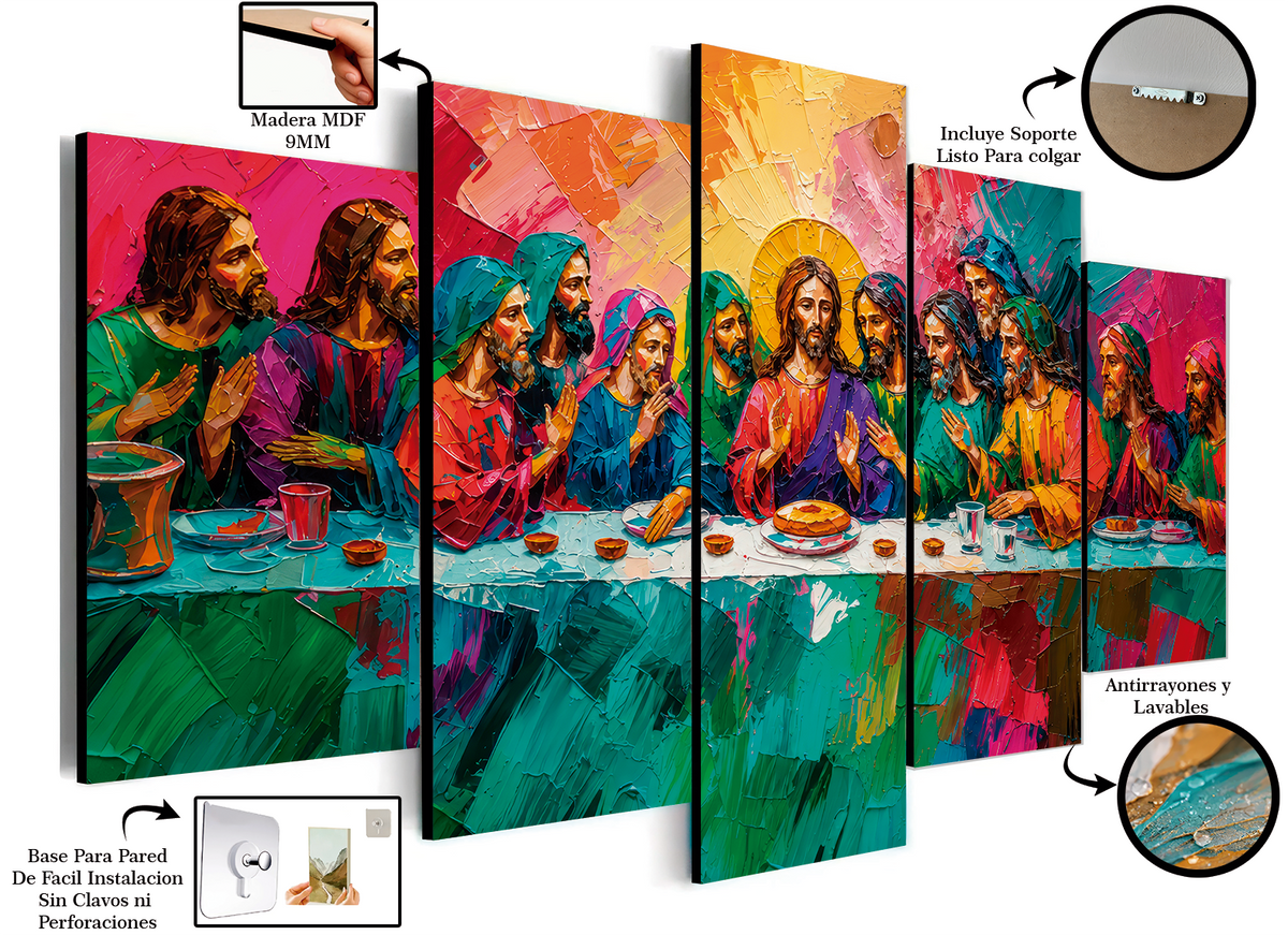 Última Cena - Cuadro Decorativo Religioso #5