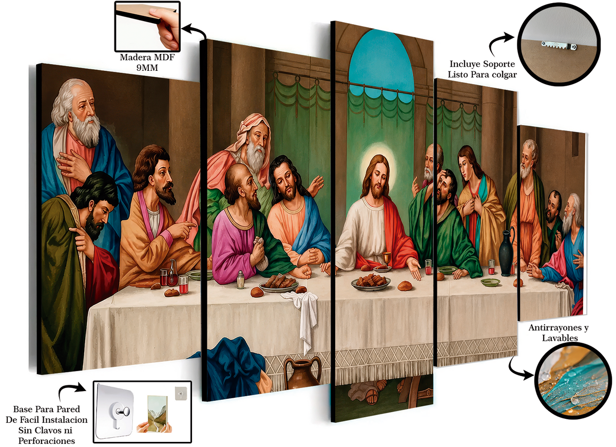 Última Cena - Cuadro Decorativo Religioso #9